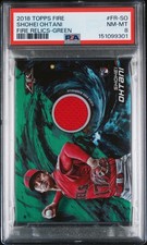 2018 TOPPS FIRE FIRE RELICS GREEN #FR-SO SHOHEI OHTANI 30/75 PSA 8