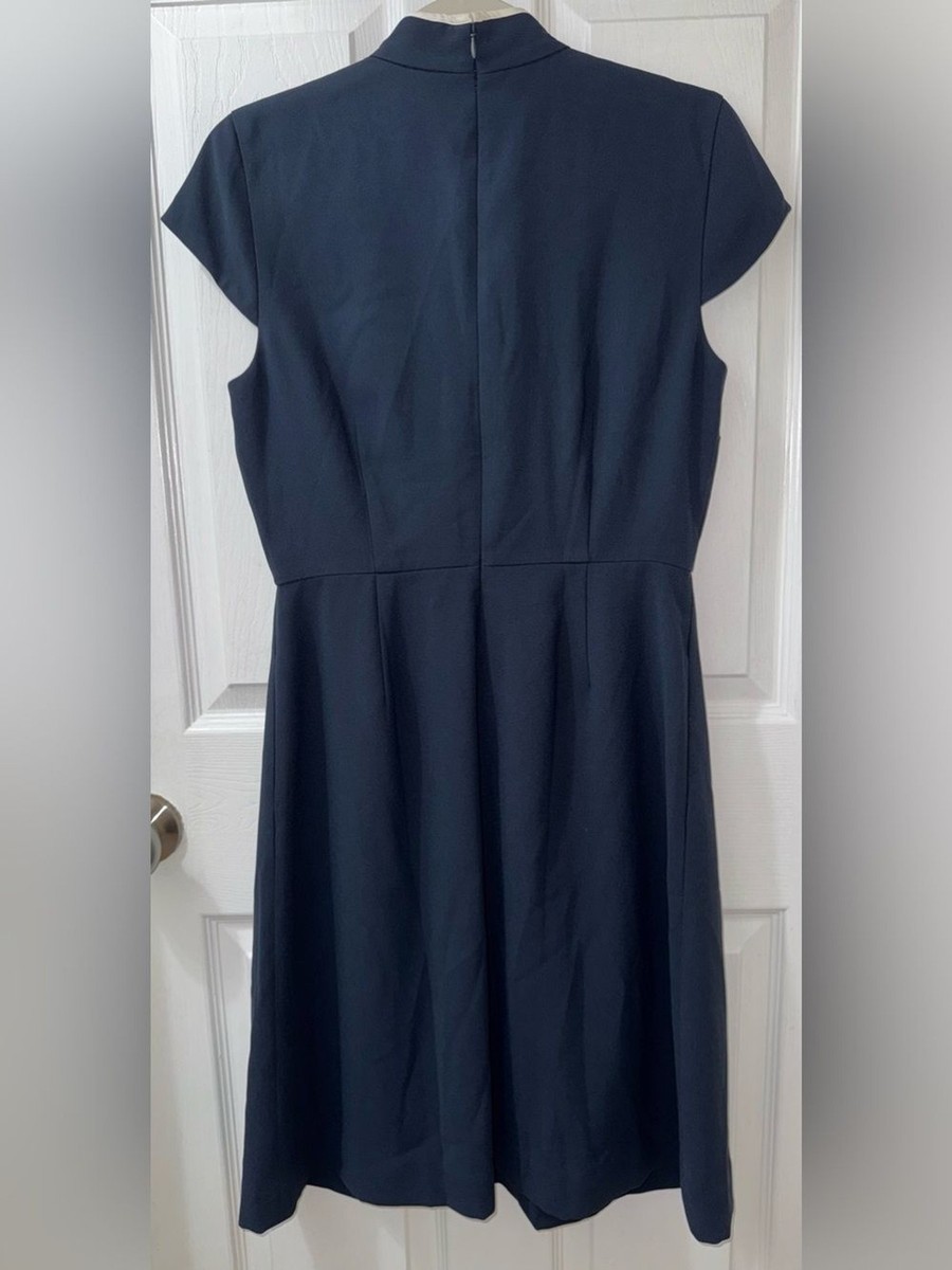 j crew blue and white dress NWT J Crew Navy Blue White Polka Dot Short Sleeve Dress Sz 4 Flared A –  Queen City Resale main image 0