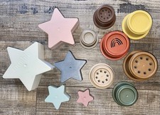 Mushie Baby Stacking Stars Cups Nesting Modern Neutral