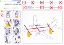 Safety Card / Air France/ Boeing 737-200, -300, -500 / 1998 [005409 5/98]