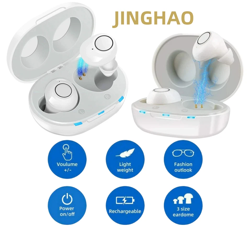 JINGHAO Wiederaufladbares Hörgerät, Leichtes Digitales Sound-Verstärkergerät FürSenioren