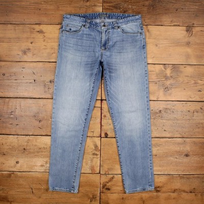 LL Bean Signature Jeans 36x32 Herren Blau Slim Straight Light Stonewash Denim