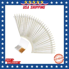 600pcs 2 Inch Eye Pins Flat Head Pins, Gold Silver Metal for DIY Jewelry Making.