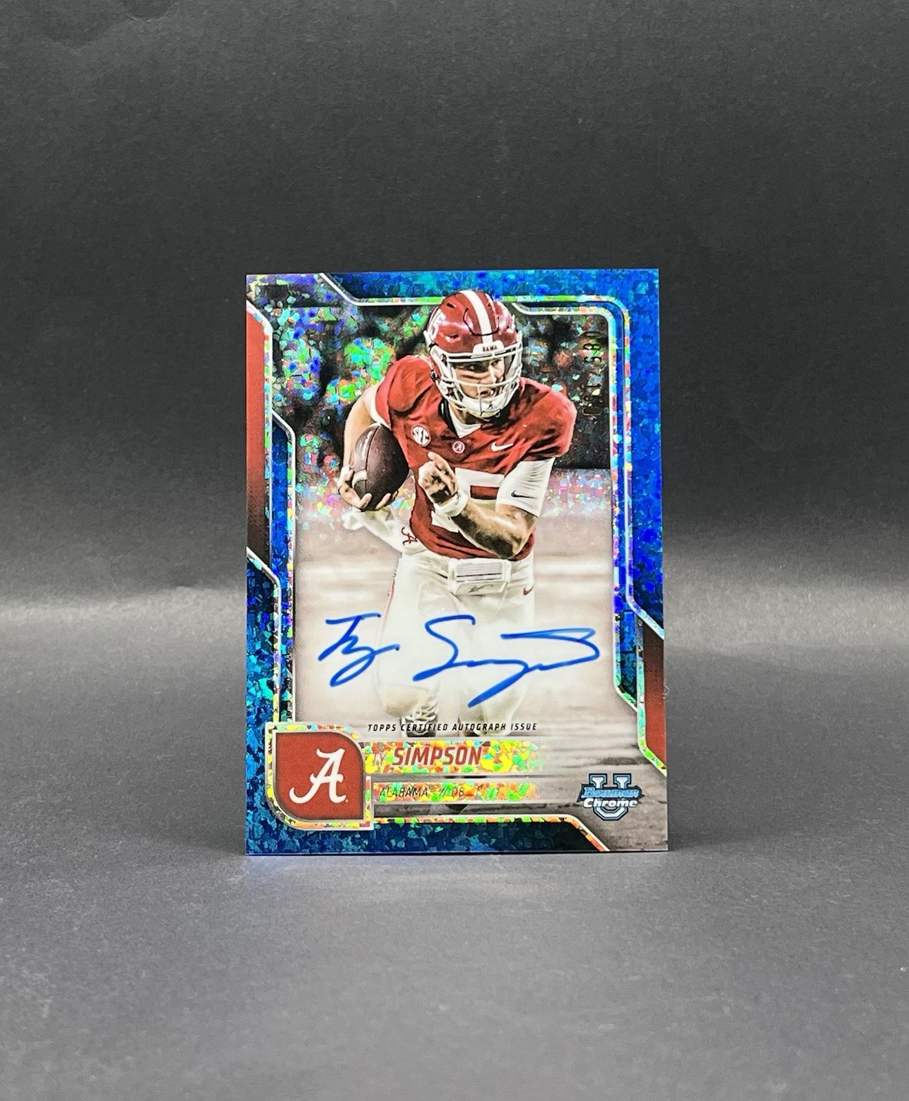 2025 Bowman Chrome Ty Simpson Blue Mini-Diamond Refractor On Card Auto /150 Rams