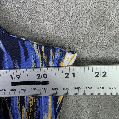 Maxi abito donna Rubino Rd senza maniche blu giallo stampa astratta poliestere XL - Foto 4 di 6