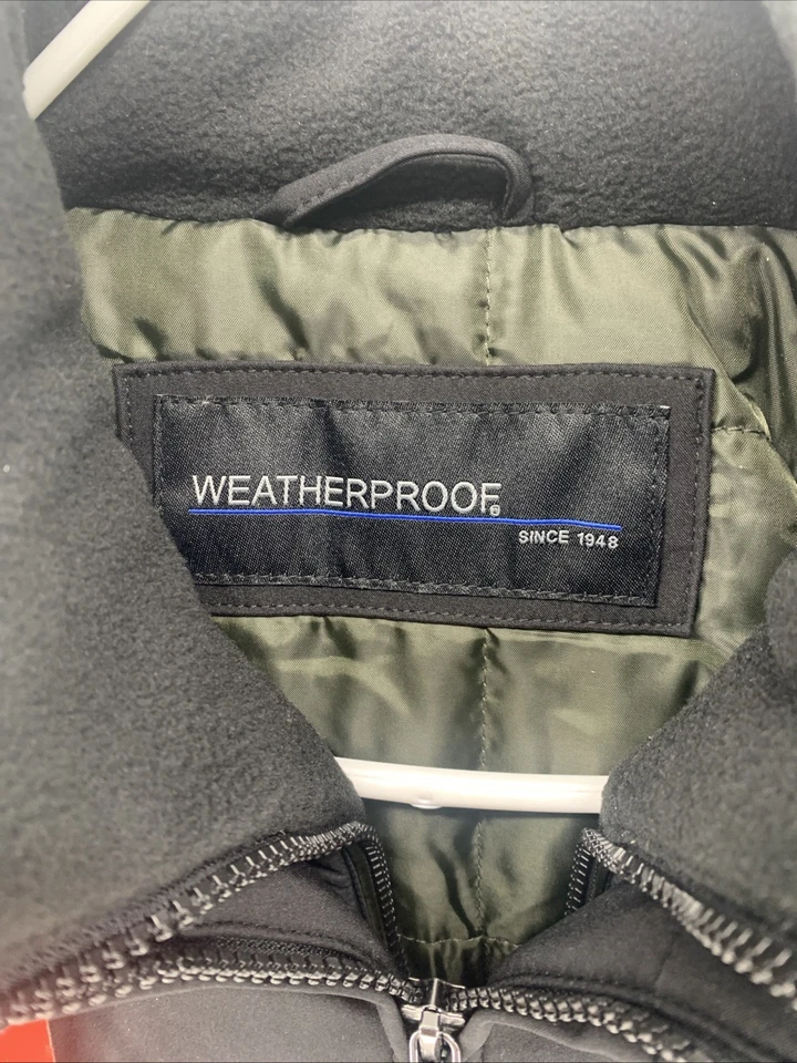 NEW Weatherproof Jacket Mens Medium Black Tech Water Resistant Stretch Hooded - Image 4 of 4