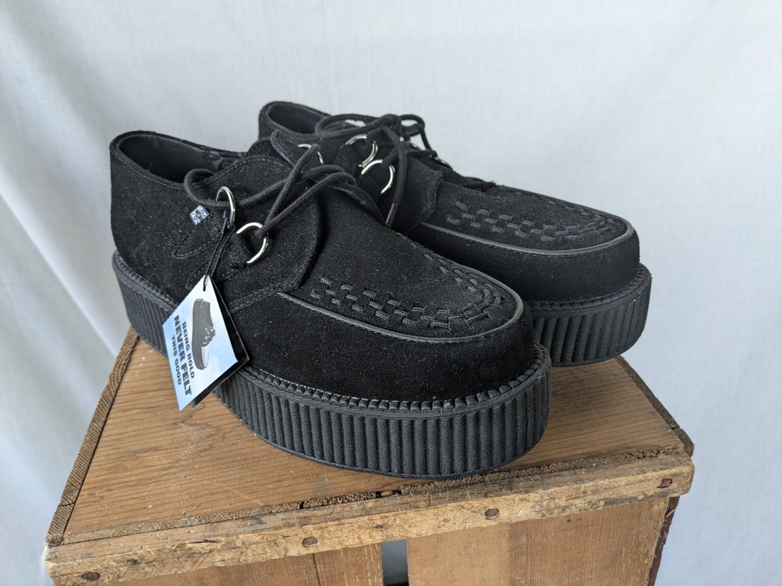 T.U.K. Black Suede Viva Mondo Creepers New With Tag Men's Size U.S. 10 TUK