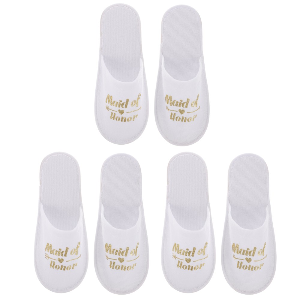 PANTOFOLA D’ORO 3 Paia Pantofole per Feste Matrimonio Viaggio Sposa Doccia Casa Scarpe