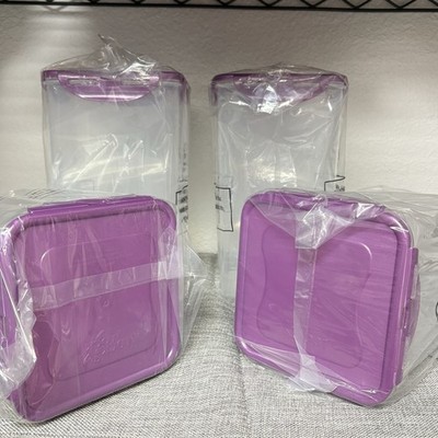 Lock & Lock Food Storage Container 4L / 135OZ /4.2QT Purple Lock N Lock Set of 4