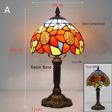 Table Lamps Mediterranean Vintage Stained Glass