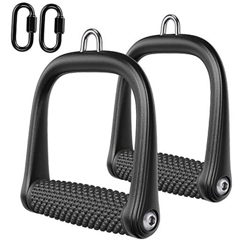 SQUATZ Rubber D Handle For Cable Machines - Non-Slip Attachment With Lockable Hoist Buckle, 39.37" Bar For Lat Pulldowns & Triceps - View #2