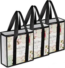 Scrapbook Paper Storage Organizer3 Pack Clear Black Expanding Paper Folio12x1...