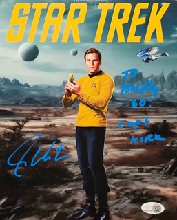 WILLIAM SHATNER Signed STAR TREK CAPT KIRK 8x10 Metallic Photo Autograph JSA