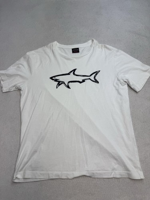 #ad #ad Paul amp; Shark Shirt Mens Medium White Shark Logo Graphic Nautical Tee Yachting $34.99