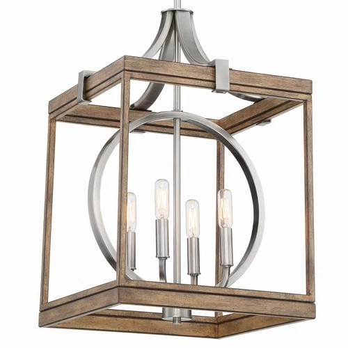 Minka Lavery 4014 Country Estates 4 Light 15"W Pendant - Sun Faded Wood / - Picture 1 of 2