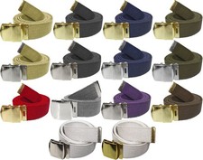 Army Web Belt 100 Cotton Canvas Military Webbed Belt with Slider Buckle 54"