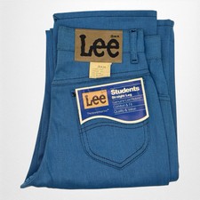 Vintage 70  s Lee Students Rider Straight Leg Jeans 26 X 34 USA Deadstock Blue