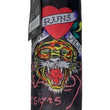 Ed Hardy Automatic Umbrella Black TIGER Love Runs Wild Tattoo Christian Audigier