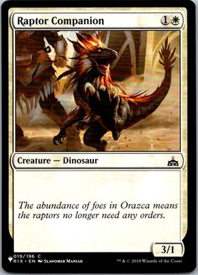 Raptor Companion The List Reprints NM Normal
