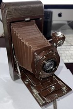 Eastman Kodak No. 2A Rainbow Hawkeye Folding Camera Brown Vintage Working
