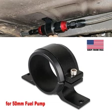 50mm Black External Fuel Pump Filters Mount Mounting Bracket Clamp Cradle Holder
