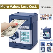 Navy Electronic Piggy Bank - Secure ATM for Kids Ages 3-12, Fun  Educational 