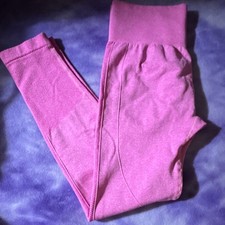 Pink Ankle Leggings L Regular Women Polyamide Elastane Stretch Solid Athleisure