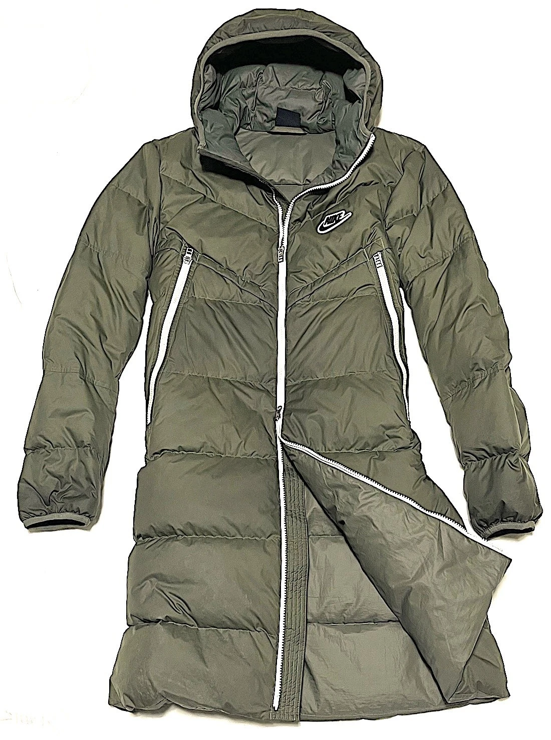 Nike Men’s Storm-Fit Puffer Down Windstopper Long Jacket Coat Small Chest 40"