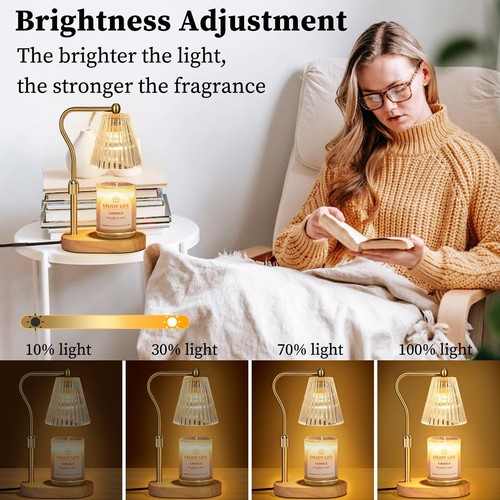 Candle Warmer Lamp with Timer Dimmer Adjustable Height for New Home Bedroom,M... - 第 4/9 張圖片