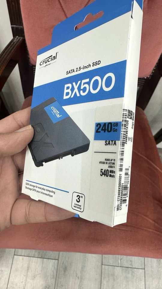 Original Crucial SSD  240GB BX500 Up to 560 MB/s SATA 2.5 Inch Brand New - Image 3 of 4