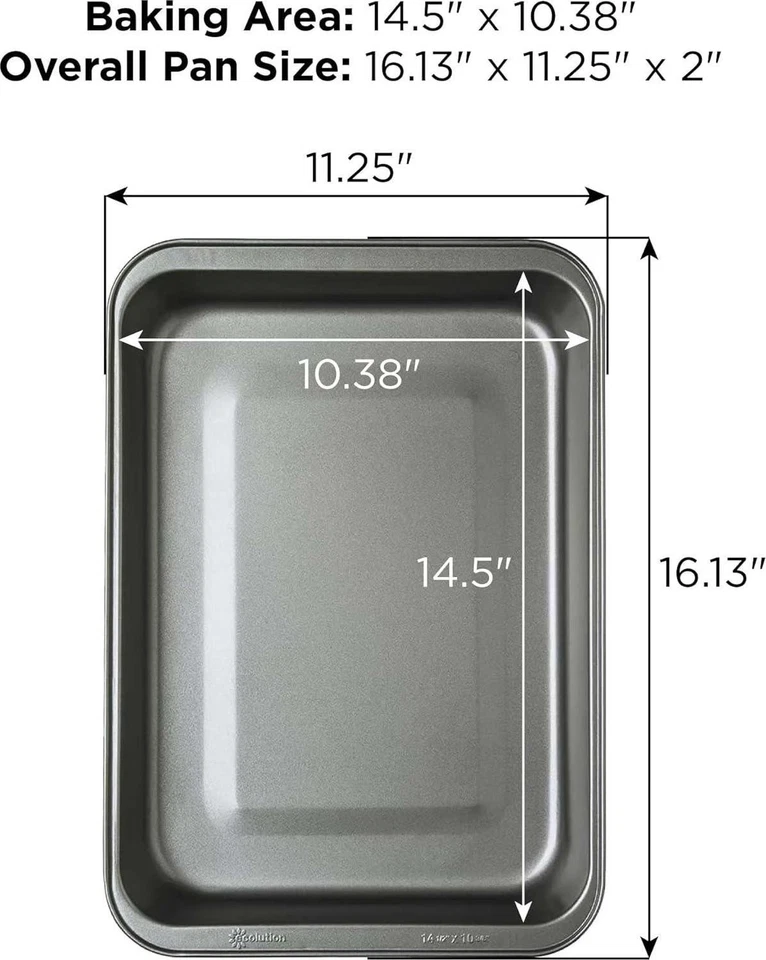 Ecolution Bakeins Cookware Non-Stick Heavy Duty Carbon Steel, Roasting Pan, Gray - Image 2 of 4