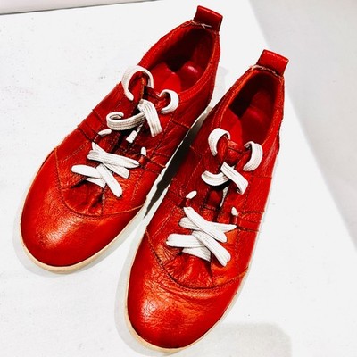 Berlin Red Laced Liebeskind Intentionally Distressed Shoes Sneakers Size 37 6.5
