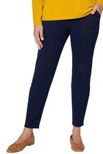 Denim  Co. Women's Knit Denim Straight Leg Ankle Jeans Deep Indigo