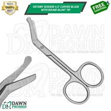 Ostomy Scissor 4.3" Curved Blade Round Blunt Tip Surgical Instrument German Gr