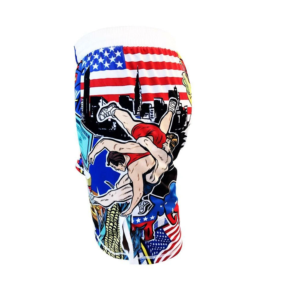 Merica Fight Shorts- MMA Kick boxing, wrestling, Jiu Jitsu Youth & Mens  - Image 3 of 4