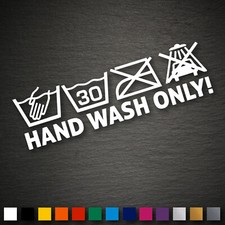 13044 Auto Waschanleitung Aufkleber 65x200 hand wash only Waschanlage Handwäsche