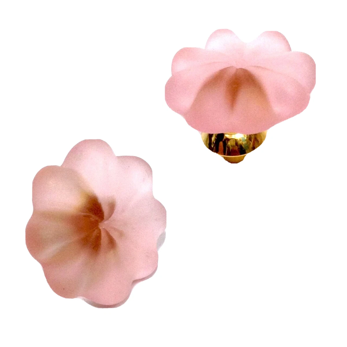 6 Pomelli In Ceramica Per Porte E Mobili, Design Rosa Bianco, 40mm, Con Viti - 4