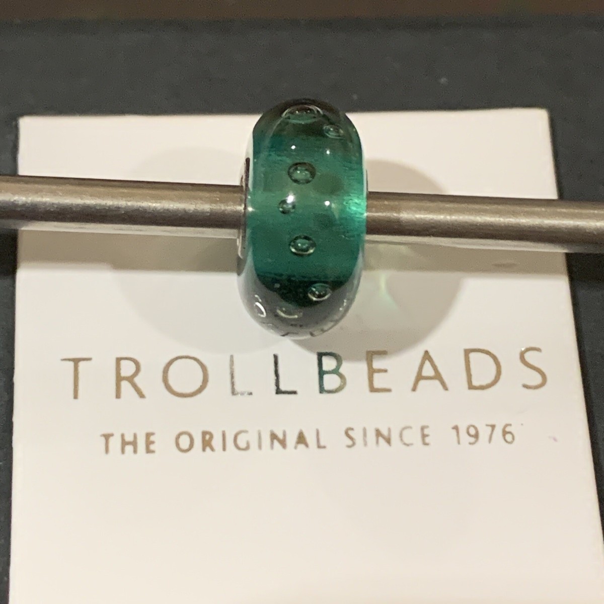 Trollbeads Rare Green Lake Eye Sterling Silver Glass Charm