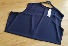 LADIES BNWT UNIQLO NAVY DRAPE FRENCH SLEEVE TUNIC TOP SIZE XL