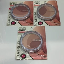 3 X COVERGIRL Clean Glow Blusher 100 ROSES 3 in 1 Blendable Matte Blusher NEW