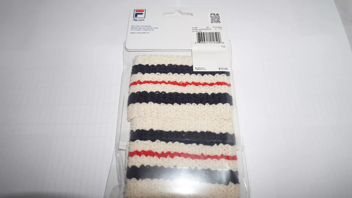 NEW FILA VINTAGE WRISTBANDS GREY RETRO WORN BY BJORN BORG AND RICHIE TENENBAUM