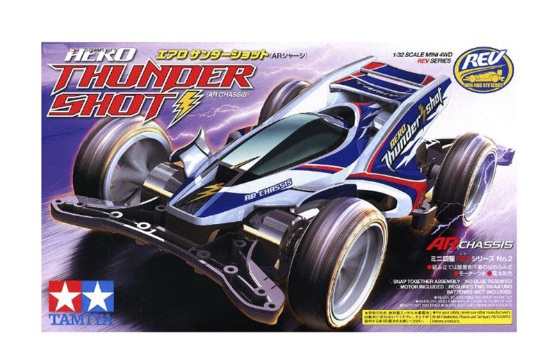 TAMIYA MINI 4WD 4X4 18702 AERO THUNDER SHOT AR CHASSIS 1/32 SCALE KIT REV SERIES