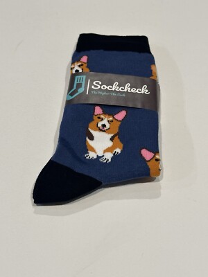 Doggies Blue Color Crew Socks for Women Fun Socks Funky Socks Novelty Socks