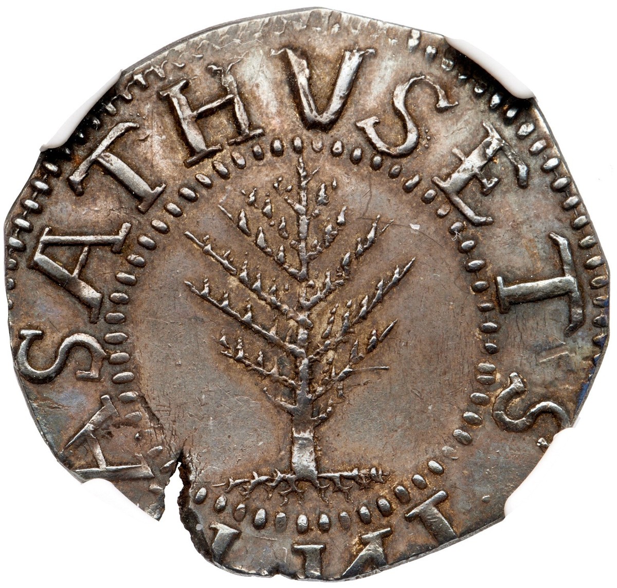 1652 N-2 R-4 NGC MS 60 No Pels Pine Tree Shilling Massachusetts