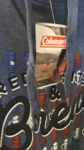 Suéter con capucha azul Coleman rojo blanco y cerveza para hombre XXL 2XL - Imagen 6 de 6