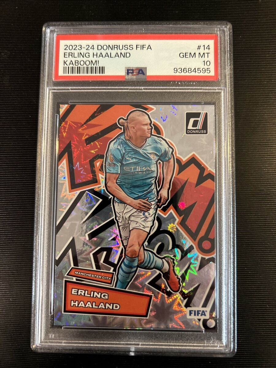 ERLING HAALAND 2023-24 DONRUSS FIFA KABOOM! SSP #14 PSA 10 ERLING HAALAND 2023-24 DONRUSS FIFA KABOOM! SSP #14 PSA 10