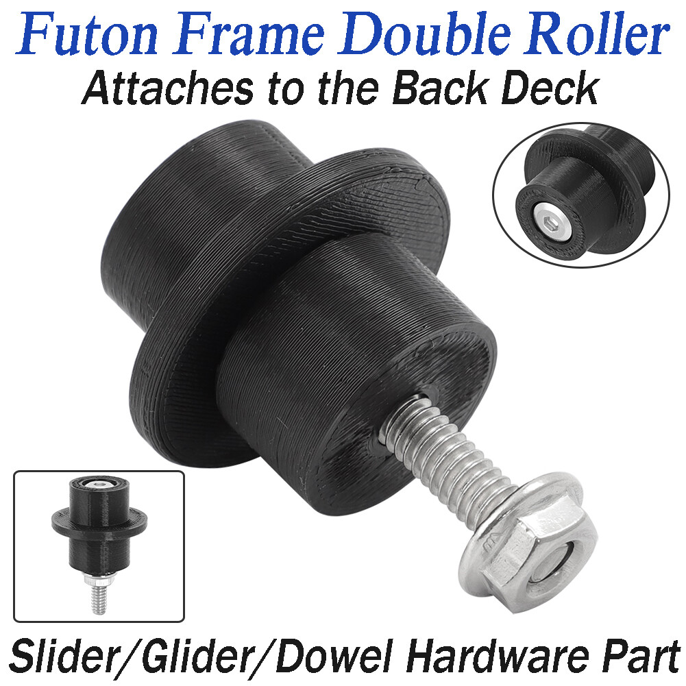 Futon Frame Double Roller Slider/Glider/Dowel Hardware Part Attache to Back Deck