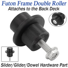 Futon Frame Double Roller Slider/Glider/Dowel Hardware Part Attache to Back Deck