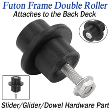 Futon Frame Double Roller Slider/Glider/Dowel Hardware Part Attache to Back Deck