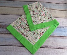 Baby blanket/Receiving blanket in Teddy Bear print  Green  handmade